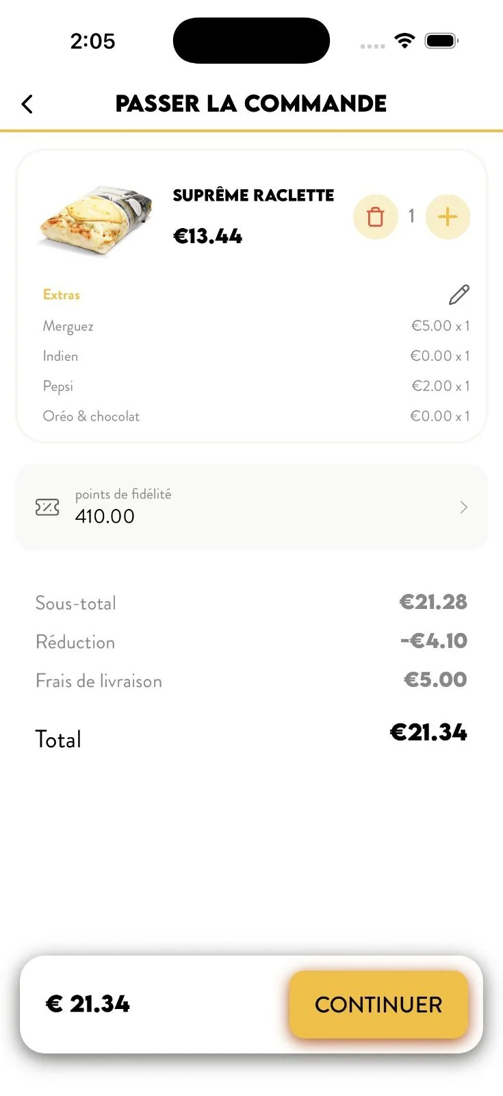 Checkout with loyalty points applied