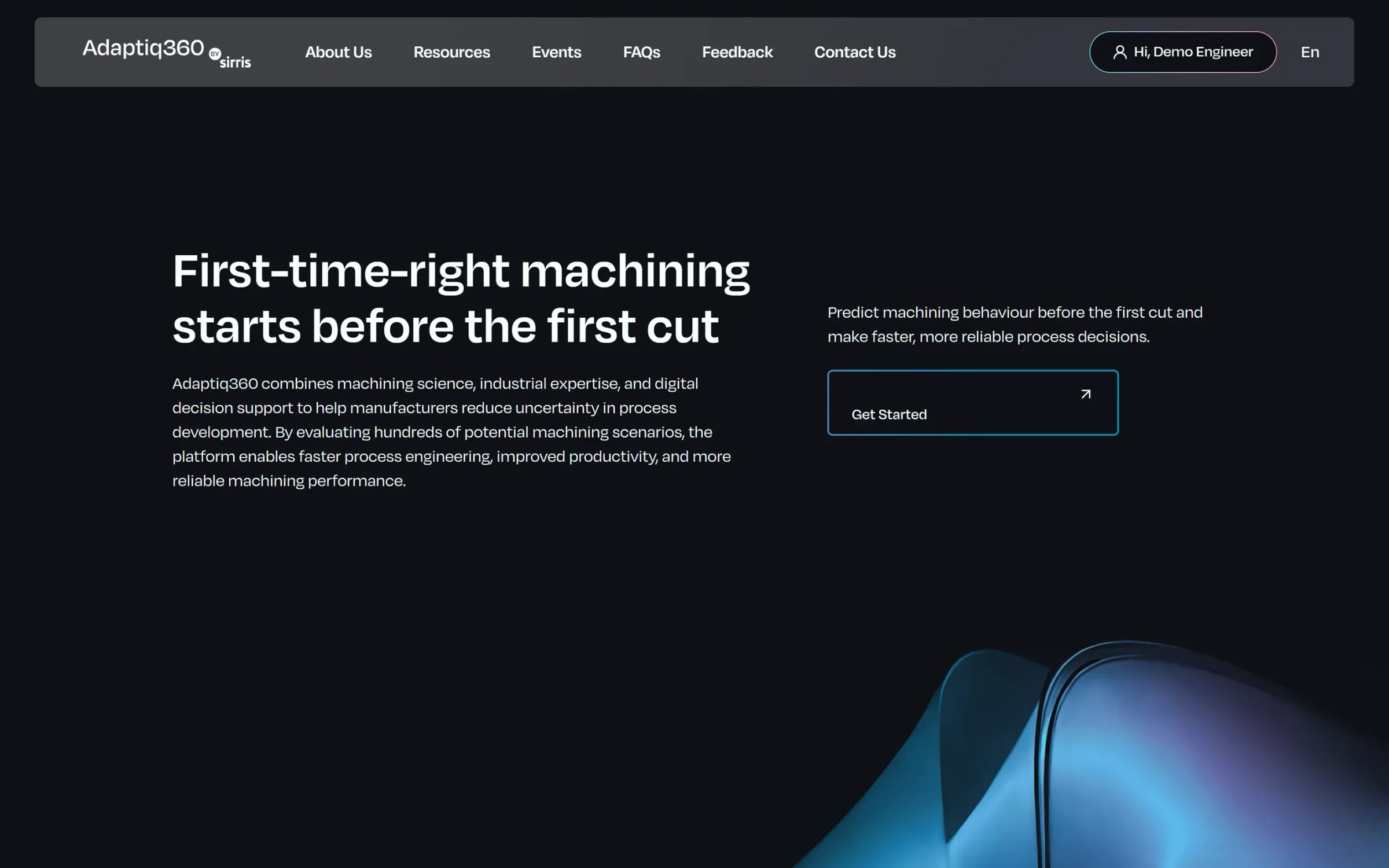 The Adaptiq360 home page